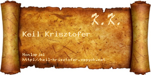 Keil Krisztofer névjegykártya